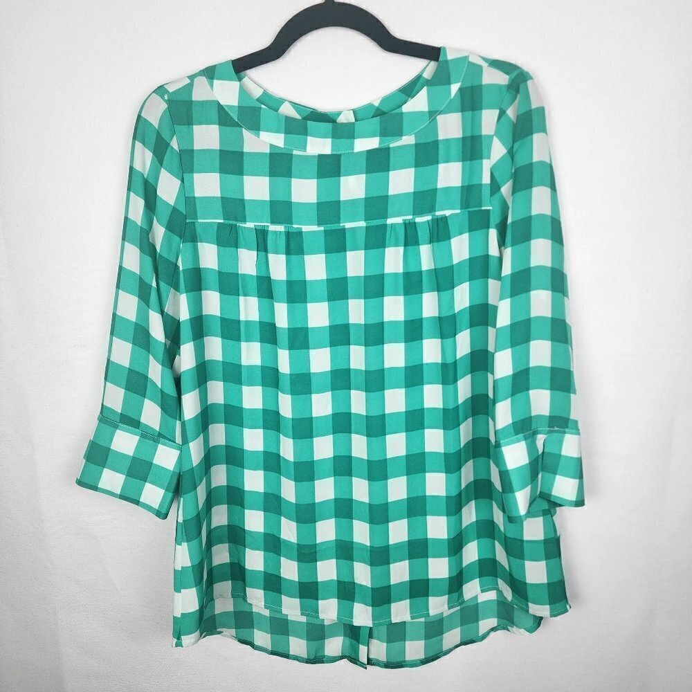 Banana Republic Gingham Button Back Blouse‎ S